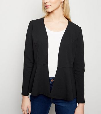 womens black peplum blazer