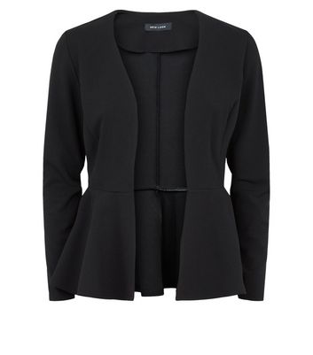 black peplum blazer jacket