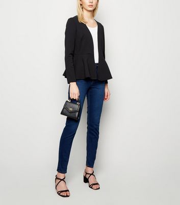 black peplum jacket uk