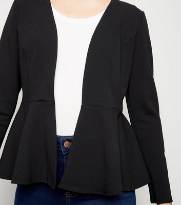 Black Peplum Blazer | New Look