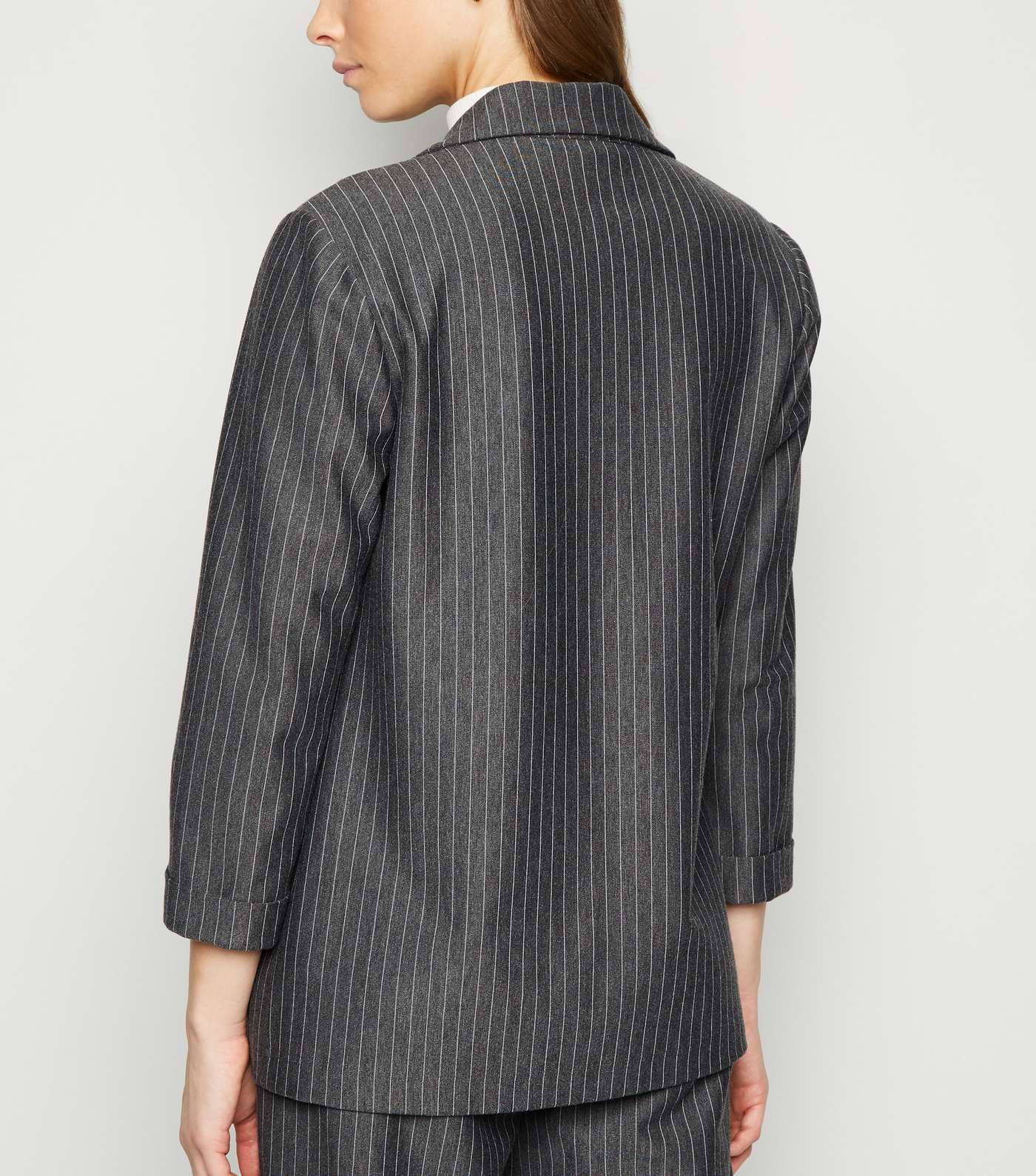 Grey Pinstripe Jersey Blazer Image 3