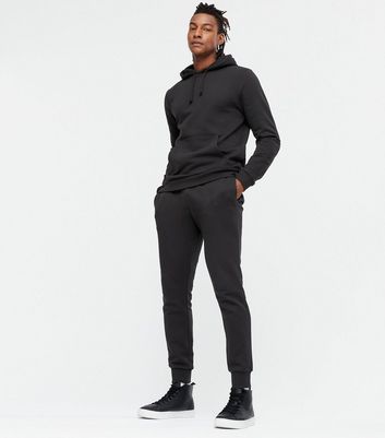 Jogging noir à taille élastique et chevilles resserrées | New Look