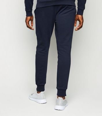 Image of Navy Elasticated Waist Joggers New Look