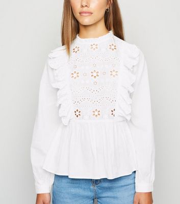 new look white peplum top