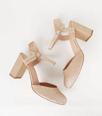 wide fit rose gold court shoes