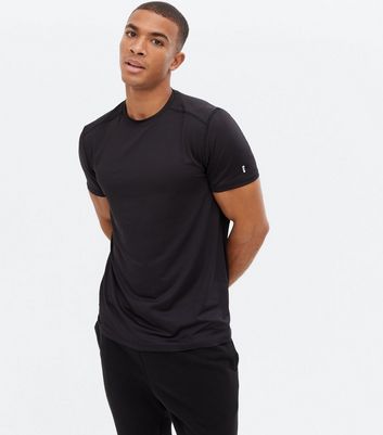 Image of Black Short Sleeve Sports T-Shirt New Look