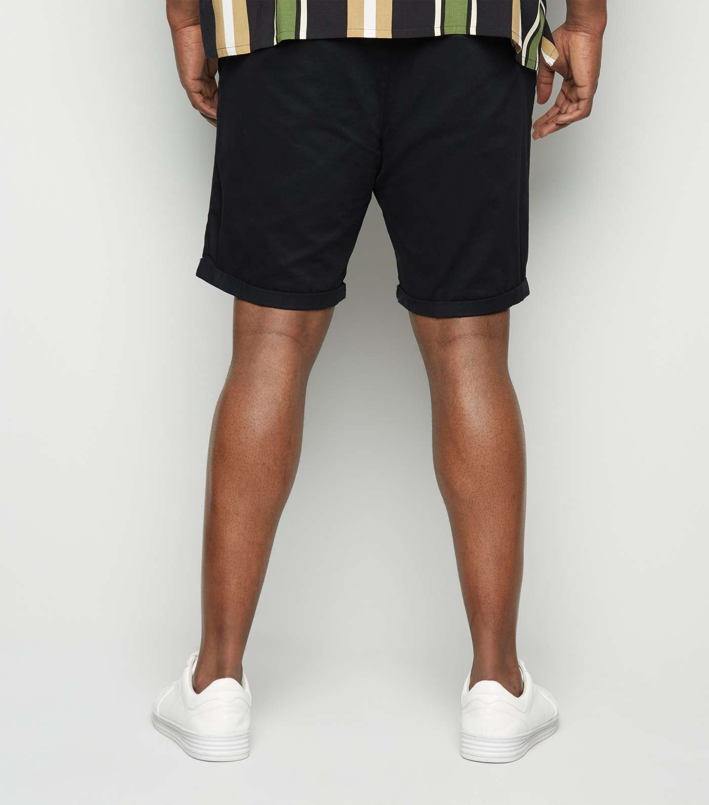 Plus Size Black Chino Shorts Image 3