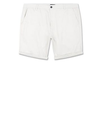 Image of Plus Size Pale Grey Chino Shorts New Look