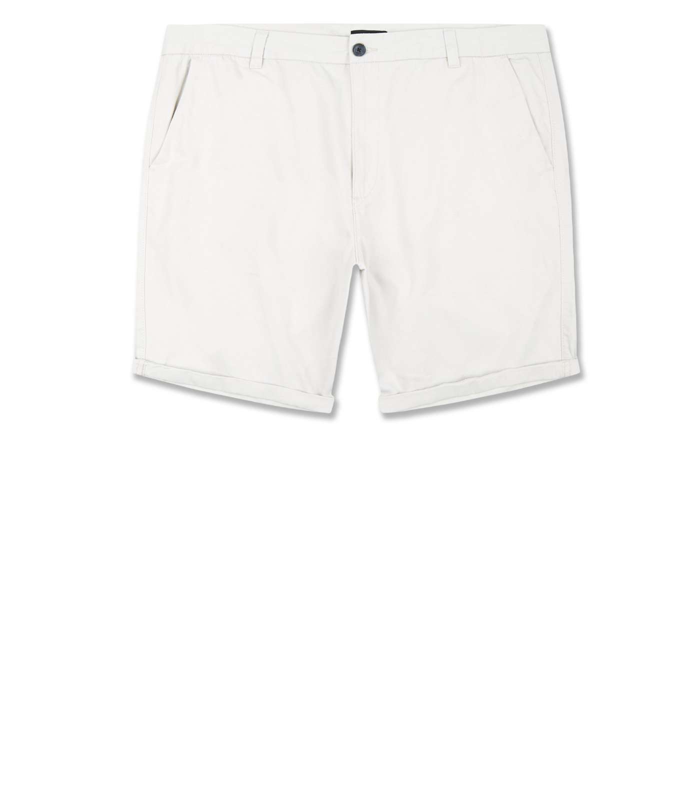 Plus Size Pale Grey Chino Shorts Image 4