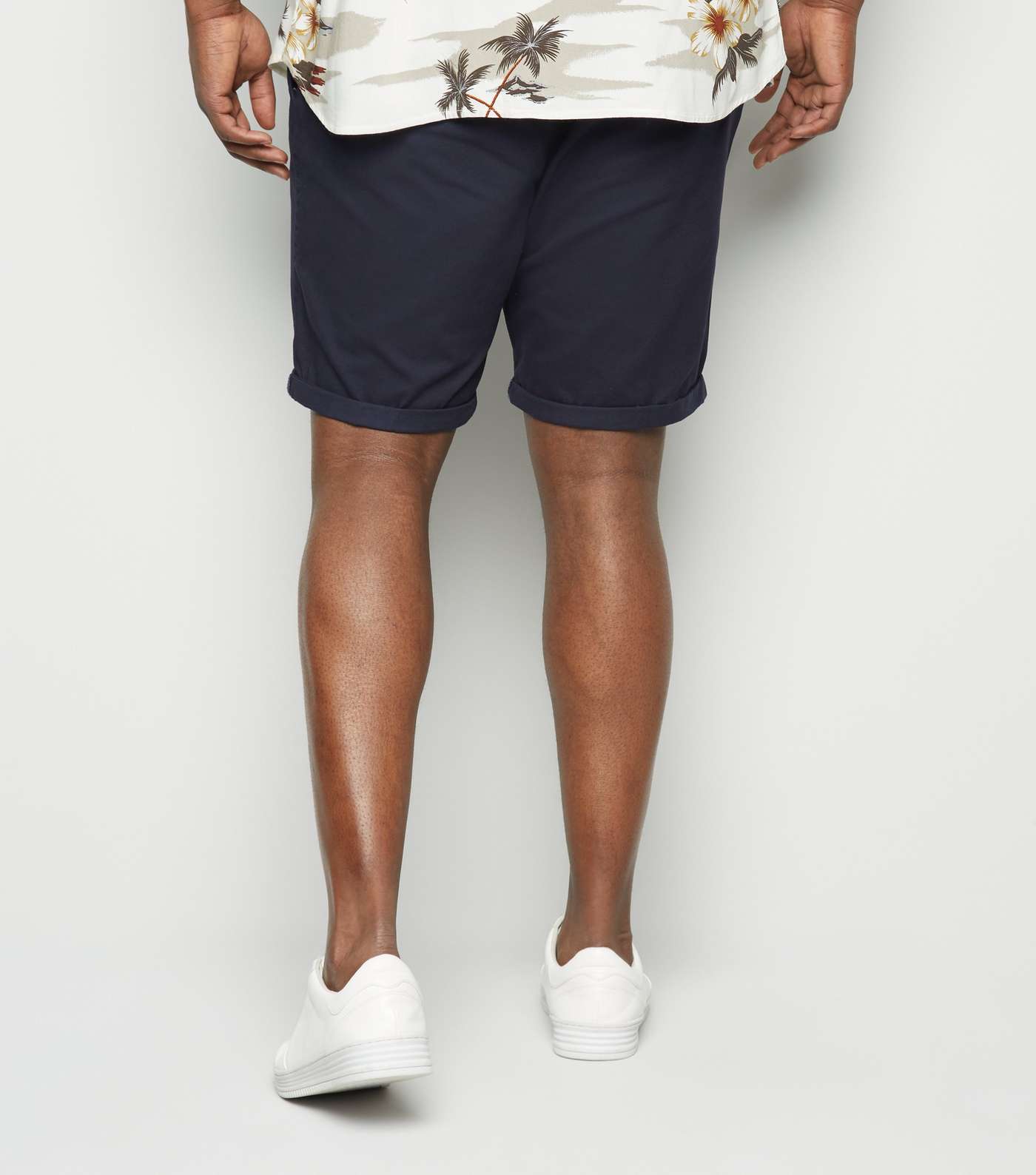 Plus Size Navy Chino Shorts Image 3