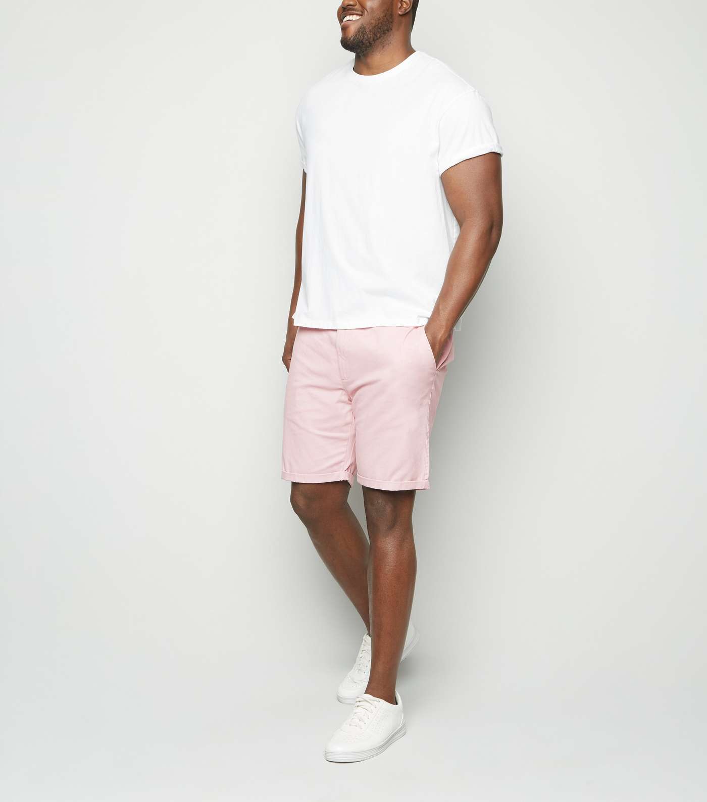 Plus Size Pink Chino Shorts Image 2