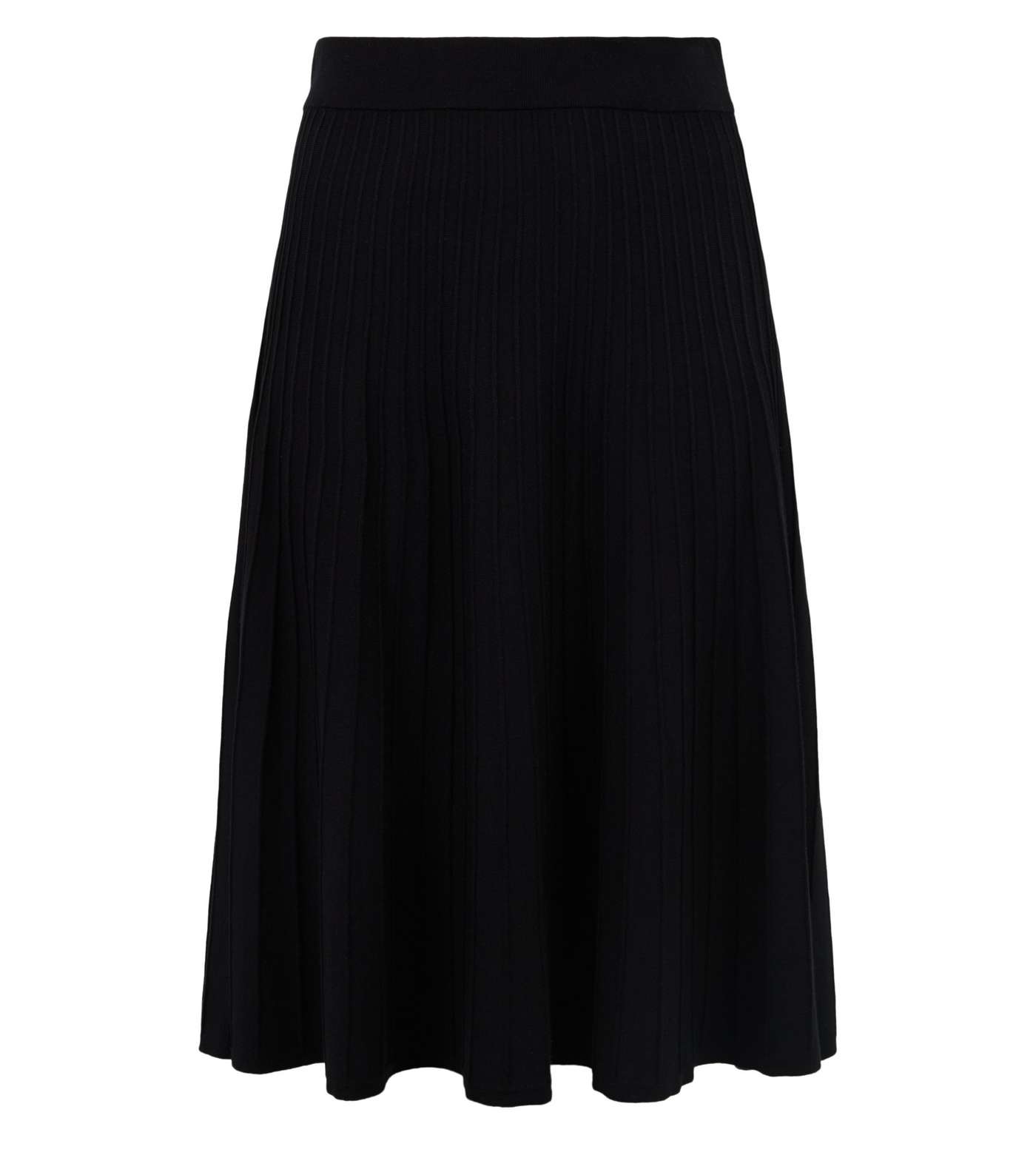 Apricot Curves Black Knit Pleated Midi Skirt Image 4