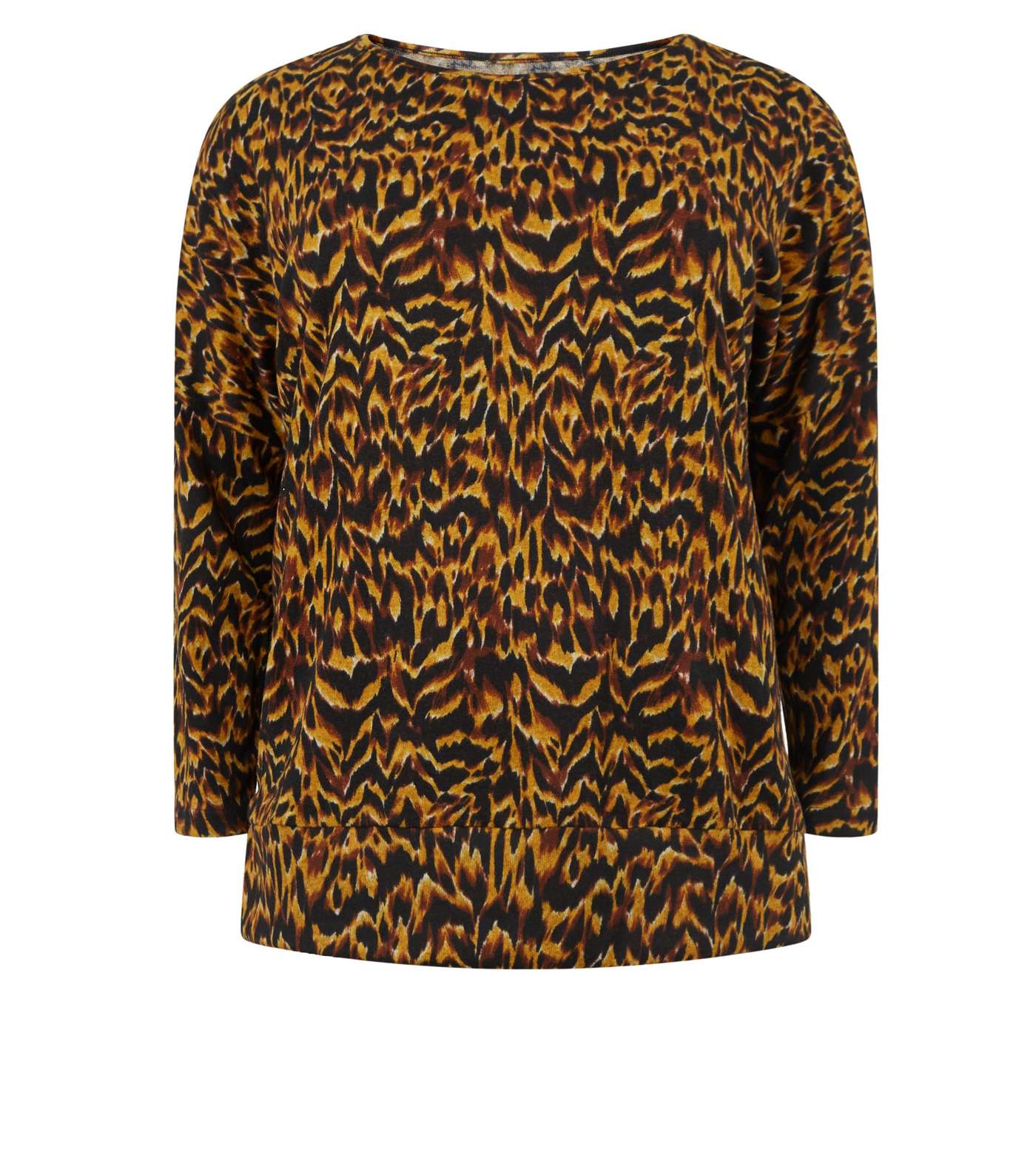 Apricot Curves Brown Animal Print Oversized Top Image 4