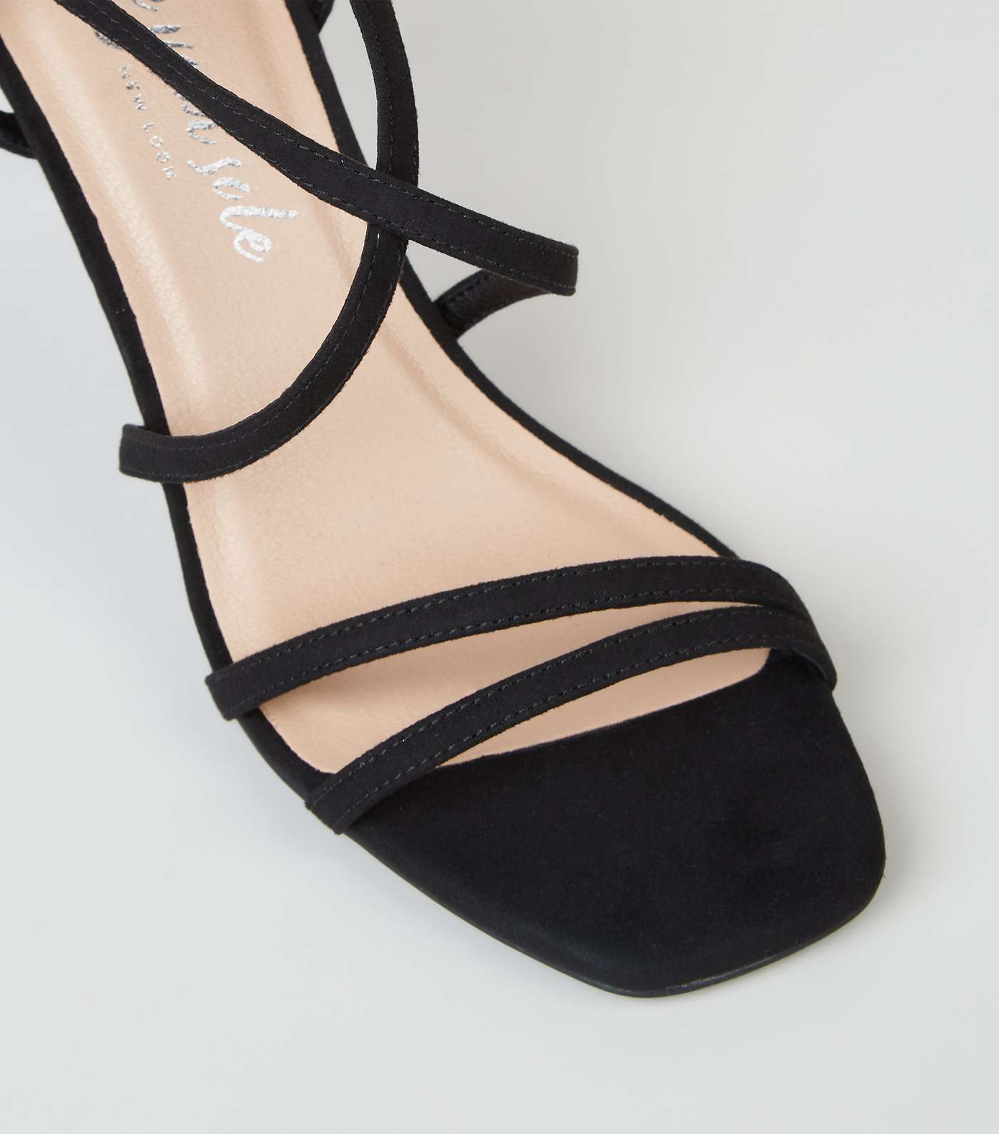 Black Suedette Strappy Stiletto Sandals Image 4