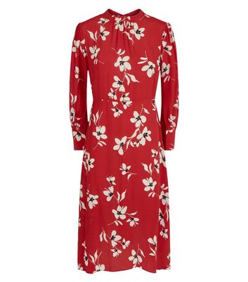 petite red midi dress