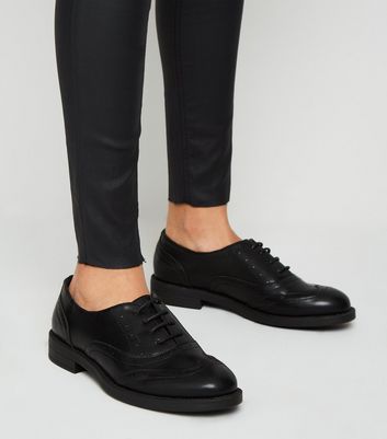 girls black brogue shoes