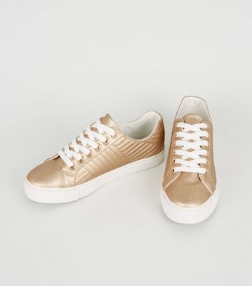 Rose gold store girls trainers