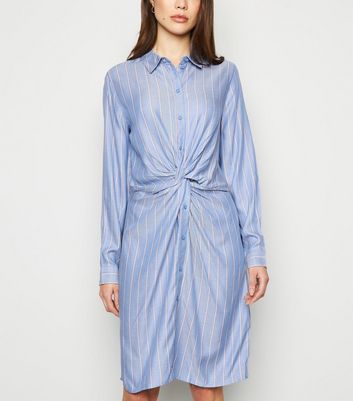 knot front shirt dress