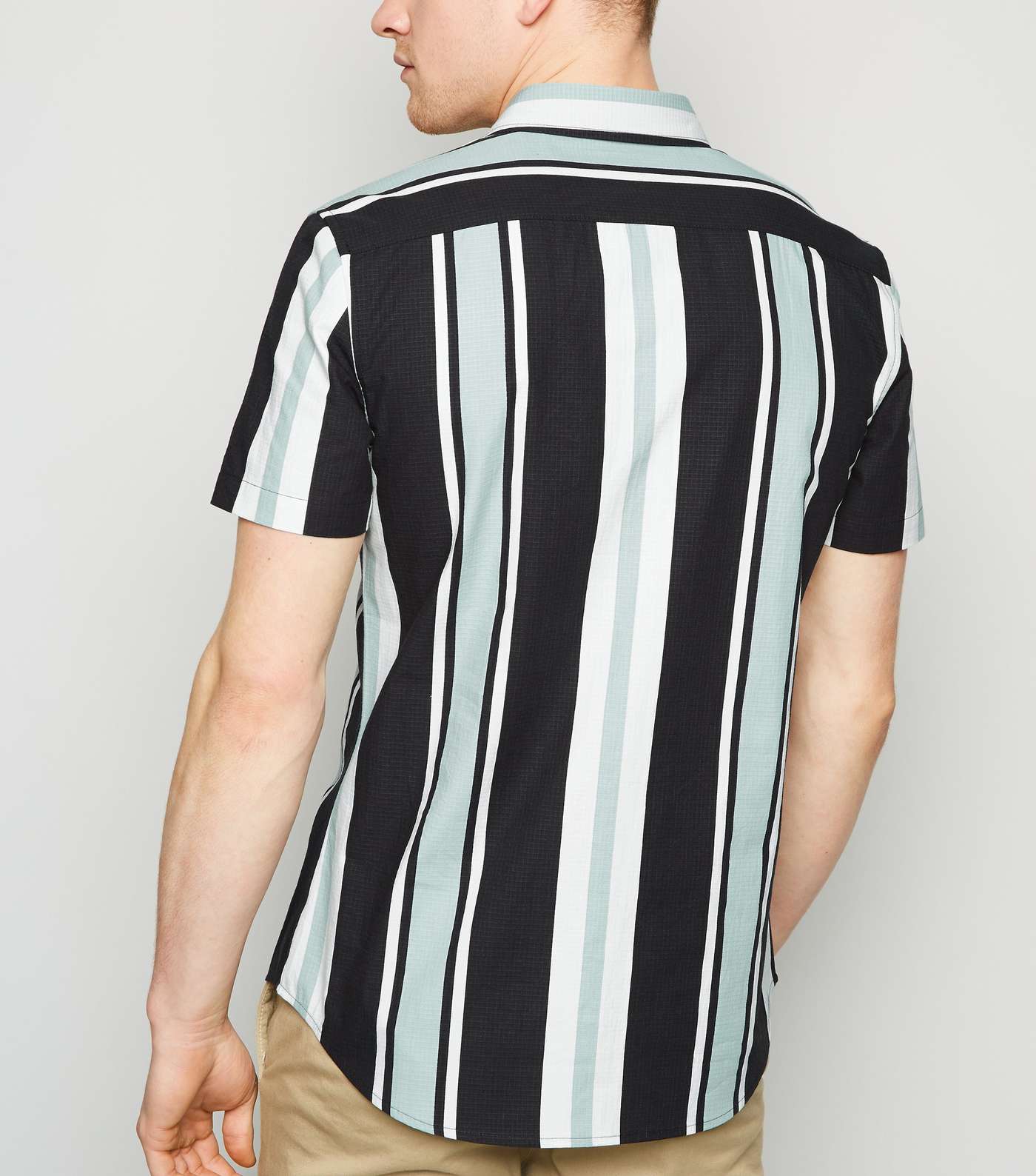 Pale Grey Stripe Short Sleeve Shirt Image 3