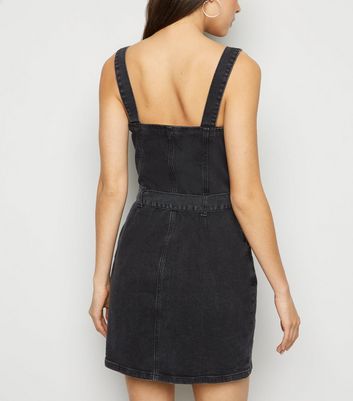 black denim zip dress