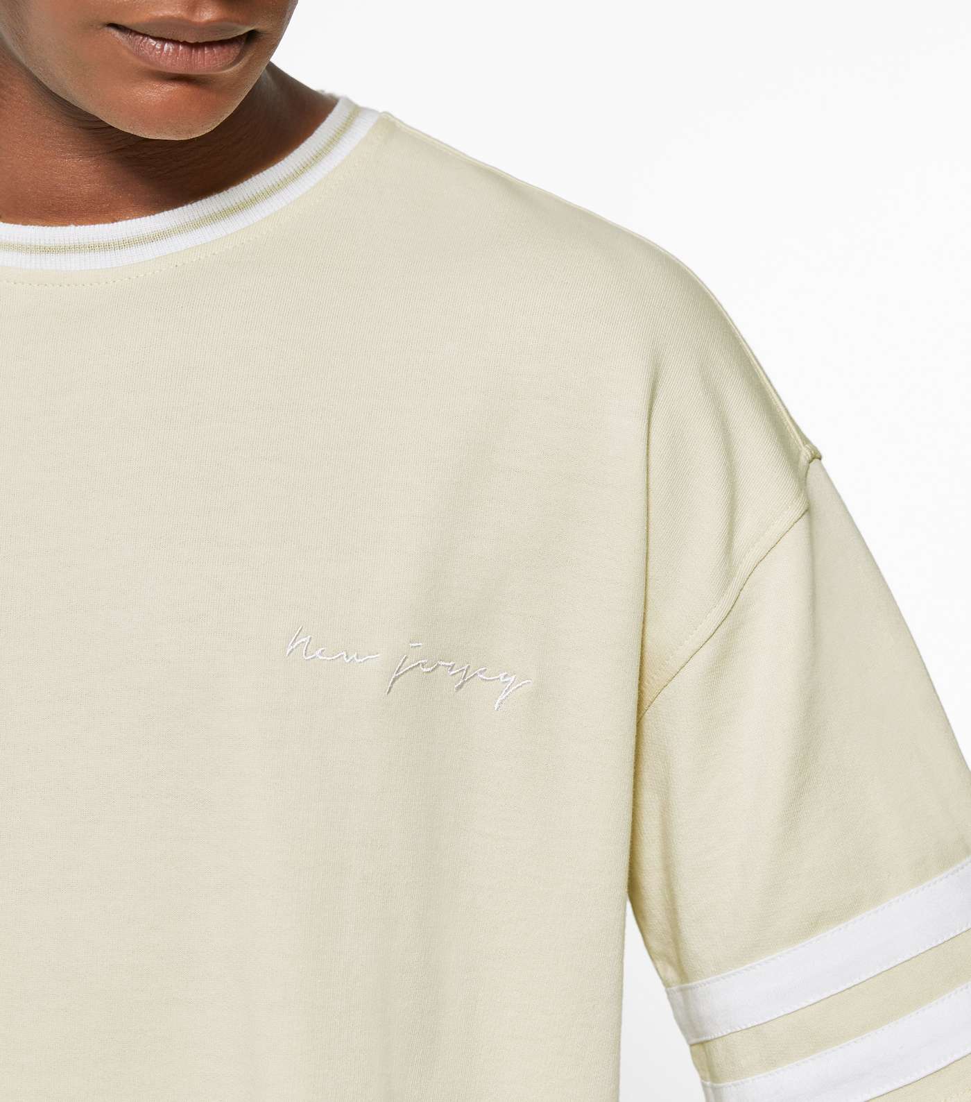 Stone Stripe Sleeve New Jersey Logo T-Shirt Image 3