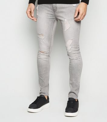 skinny grey ripped jeans