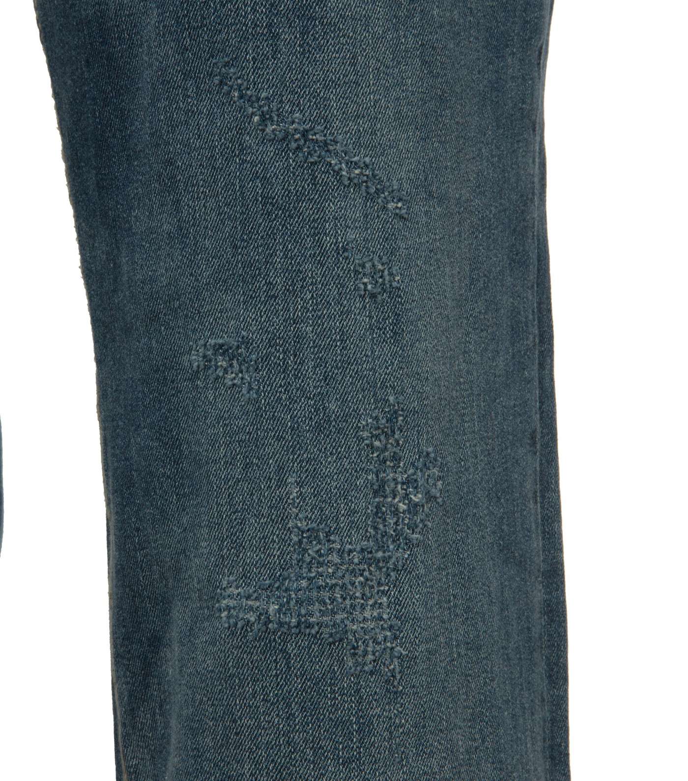 Plus Size Blue Distressed Slim Stretch Jeans  Image 3