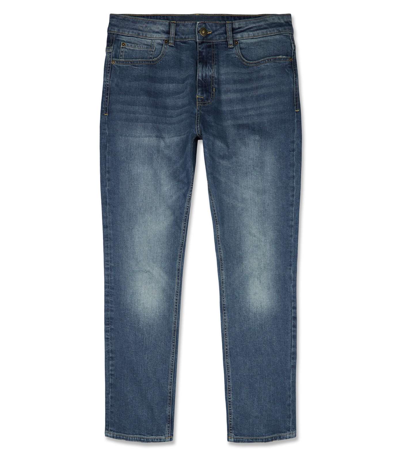 Blue Vintage Washed Slim Stretch Jeans Image 4