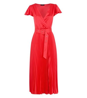 new look red midi dress