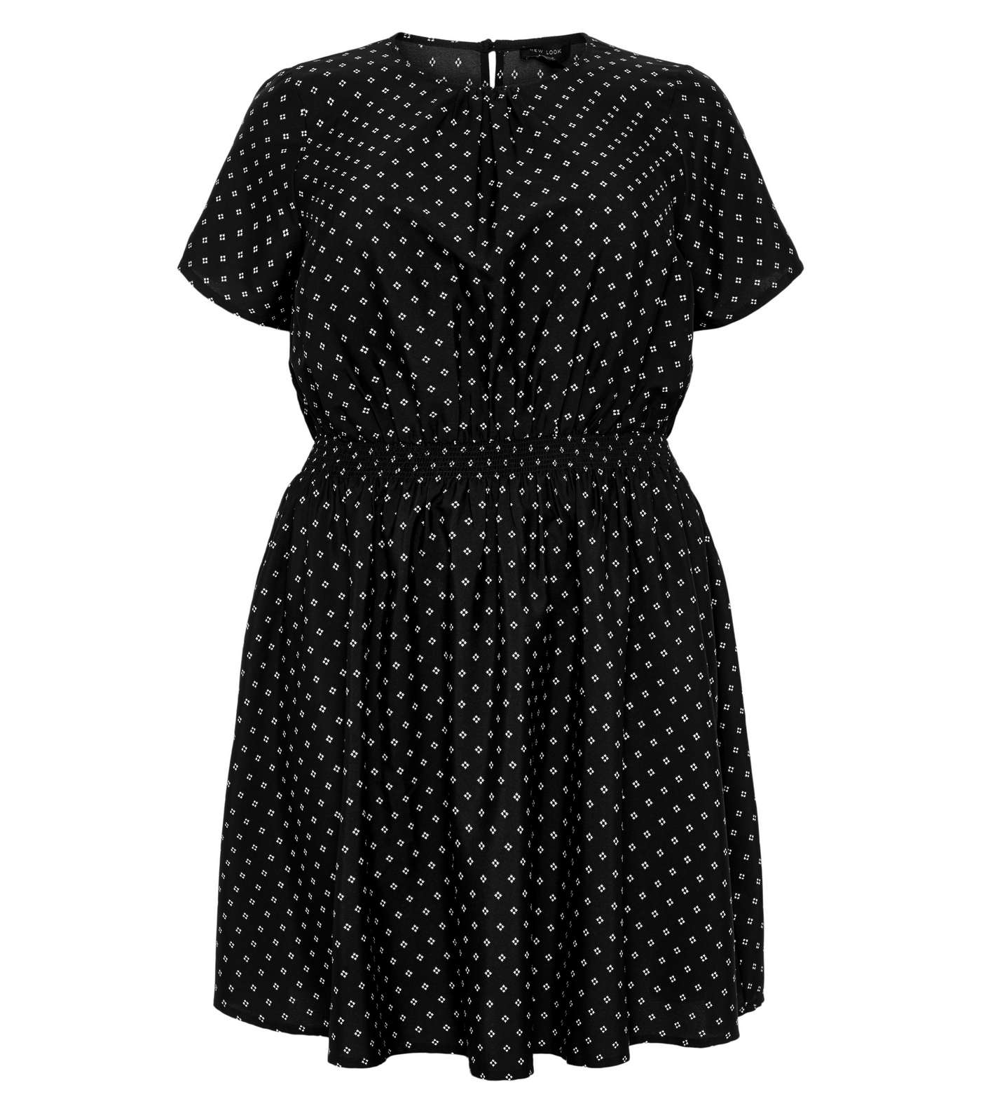 Curves Black Tile Print Mini Dress Image 4