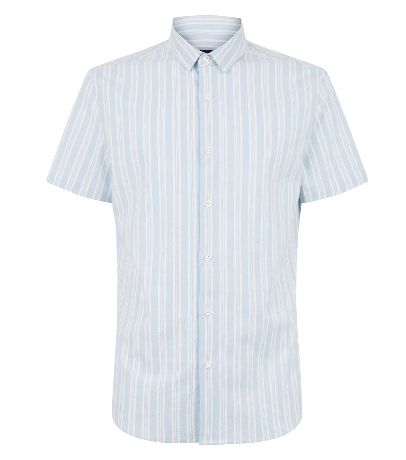Pale Blue Vertical Stripe Oxford Shirt Image 4