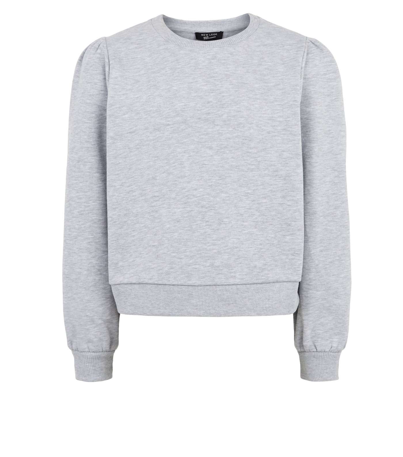 Girls Grey Puff Sleeve Sweatshirt Image 4