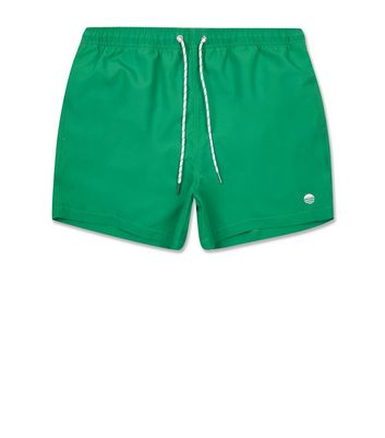 Image of Green Circle Embroidered Swim Shorts New Look