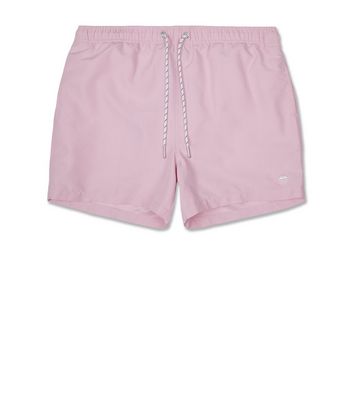 Image of Mid Pink Circle Embroidered Swim Shorts New Look