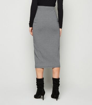 dogtooth midi skirt