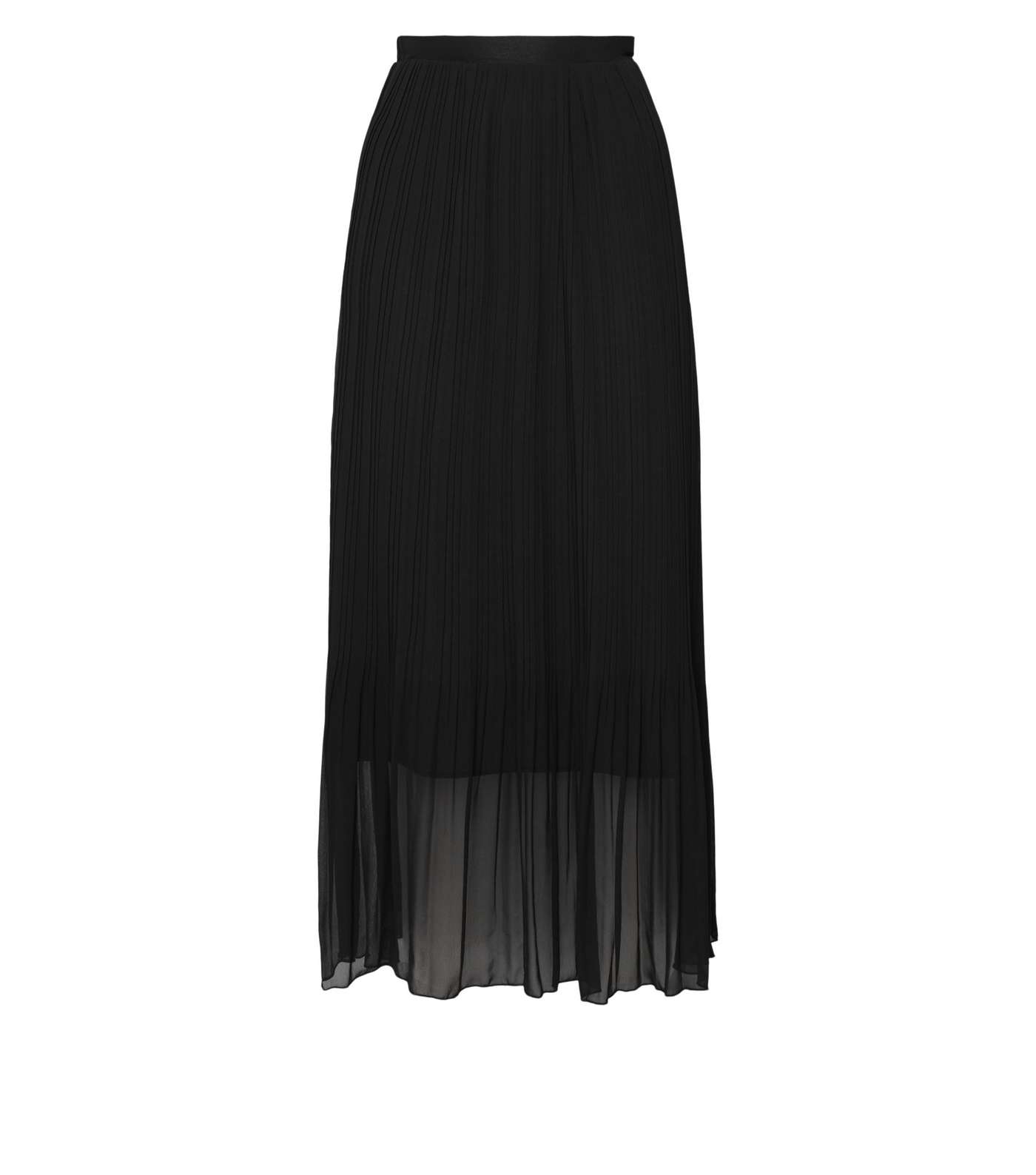 Tall Black Chiffon Pleated Midi Skirt Image 4