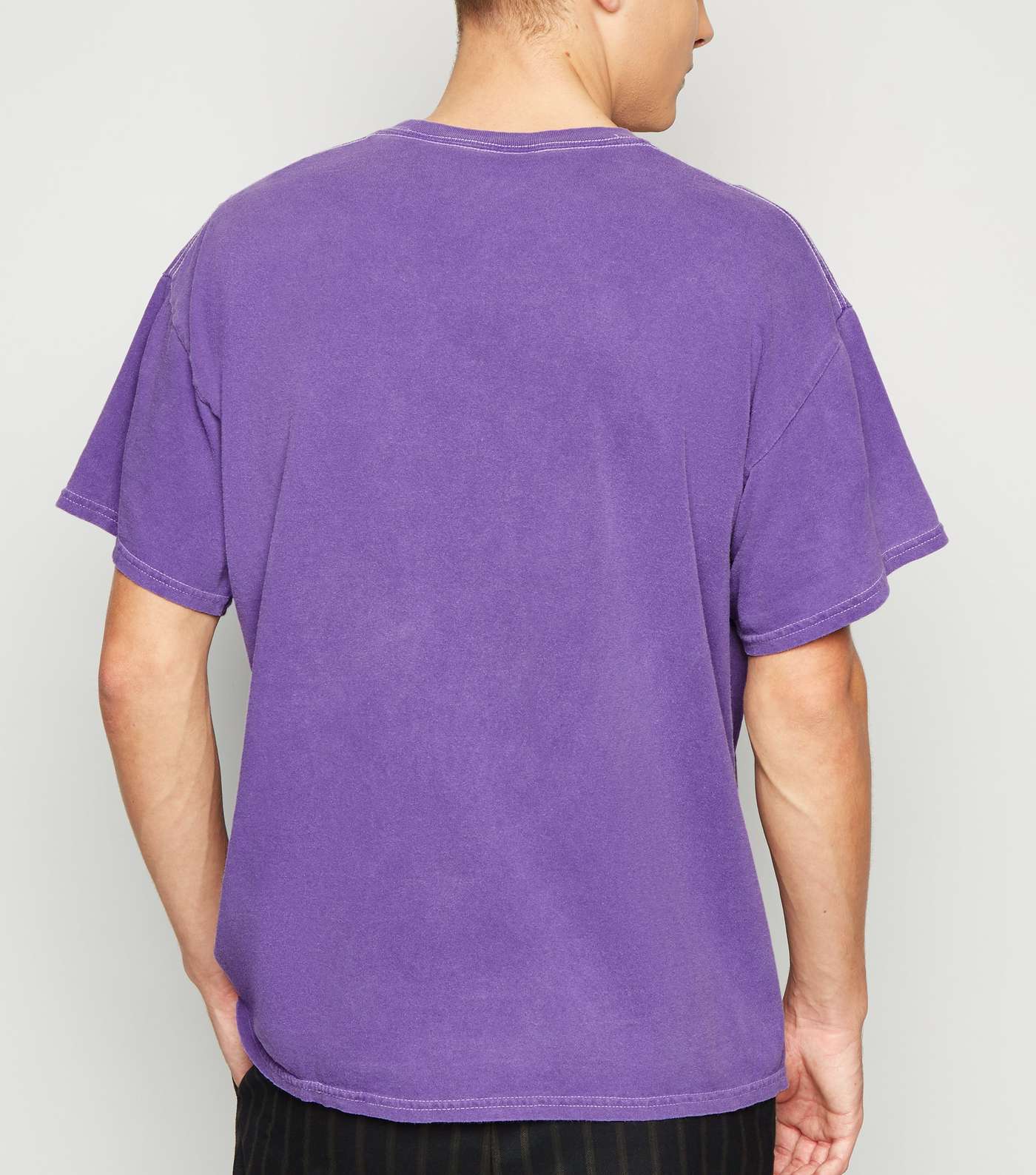 Lilac Overdyed Sportswear Slogan T-Shirt Image 3