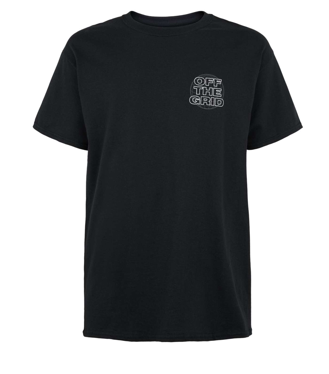 Black Off The Grid Planet Slogan T-Shirt Image 4