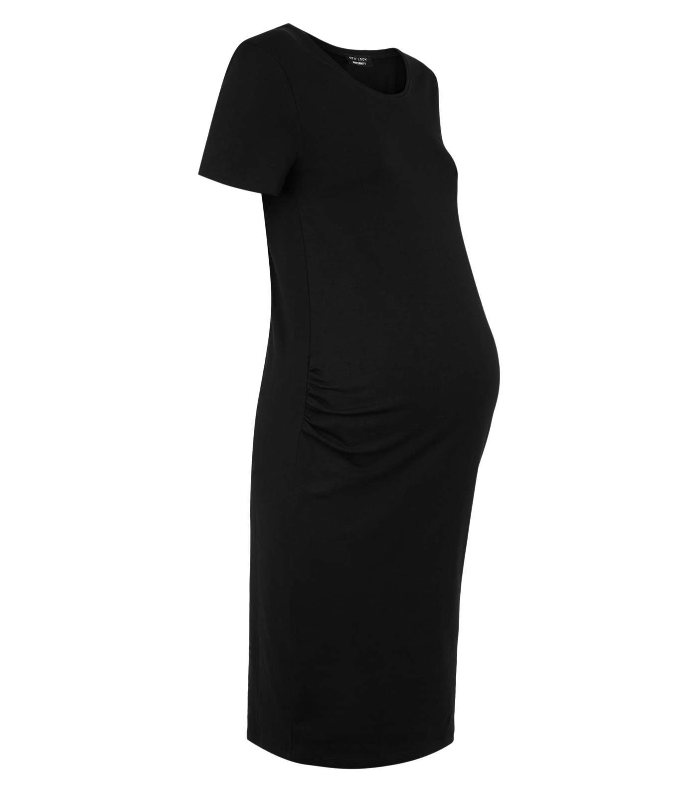 Maternity Black Short Sleeve Dress Image 5
