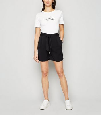 Image of Black Belted High Waist Shorts New Look