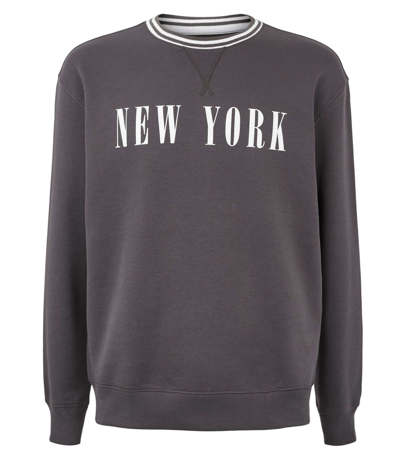 Dark Grey New York Slogan Sweatshirt Image 4