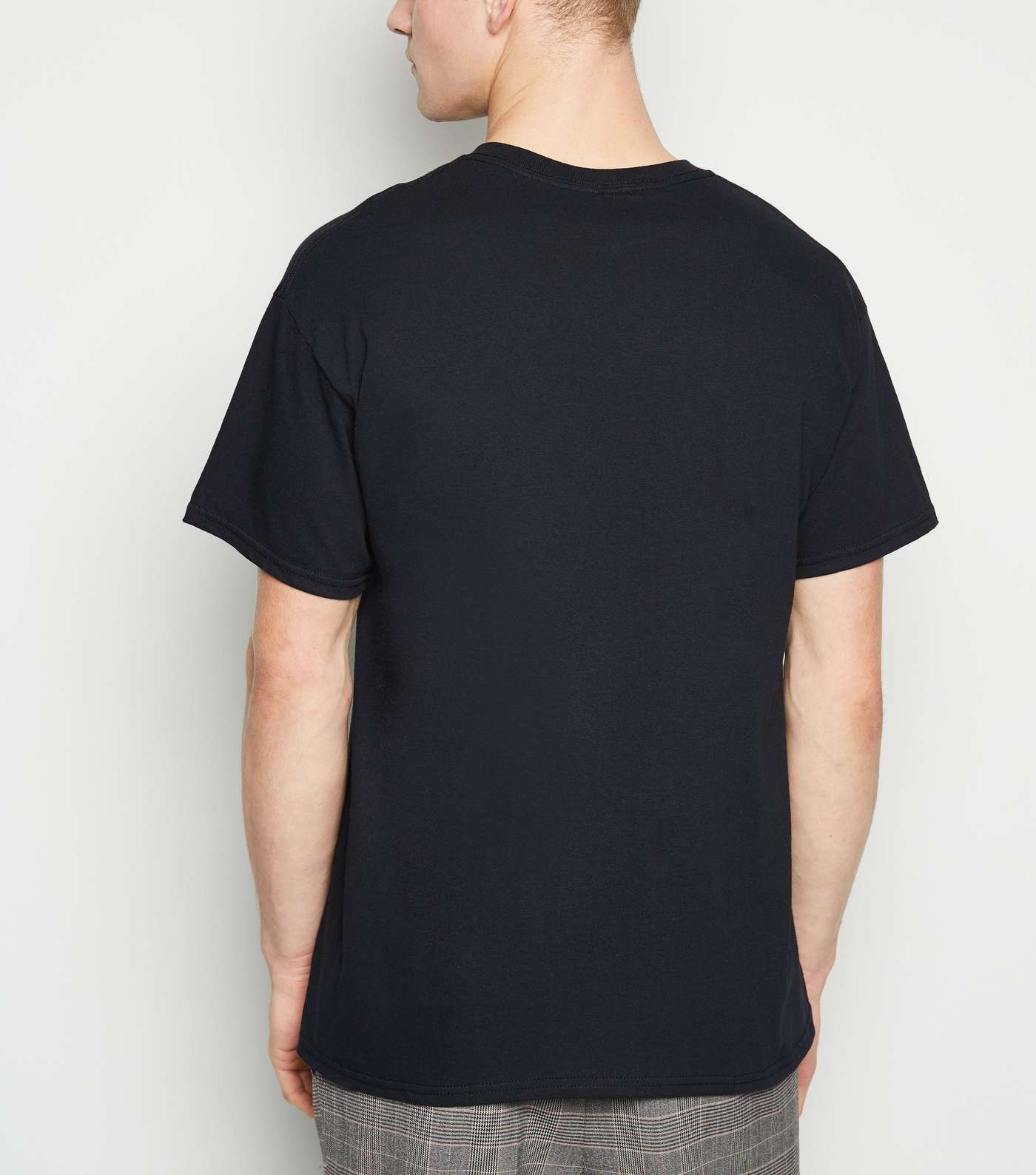 Black Reflective Slogan Oversized T-Shirt Image 3