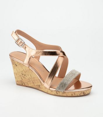 New look wide fit rose hot sale gold sandals