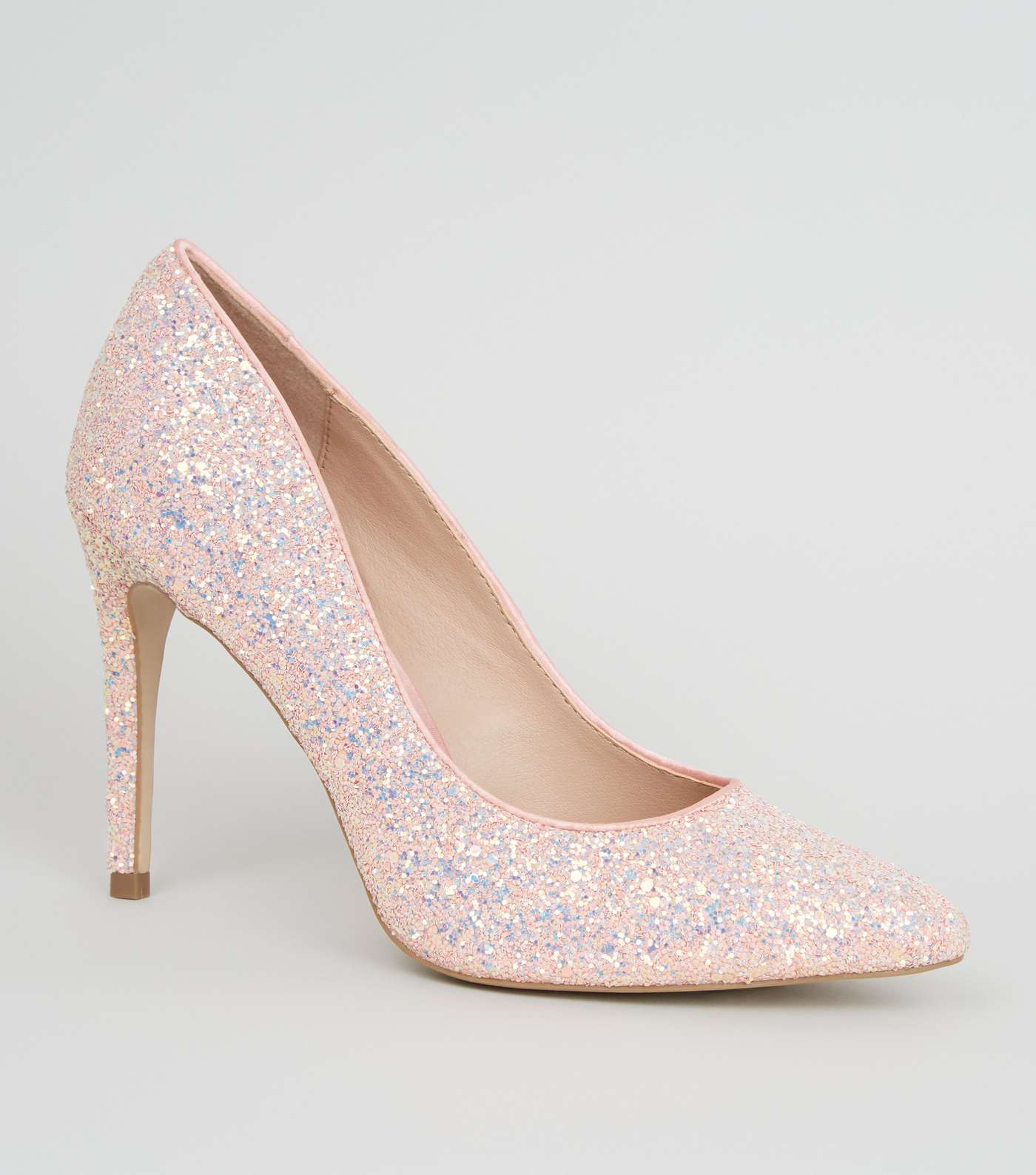Pink Glitter Stiletto Court Shoes
