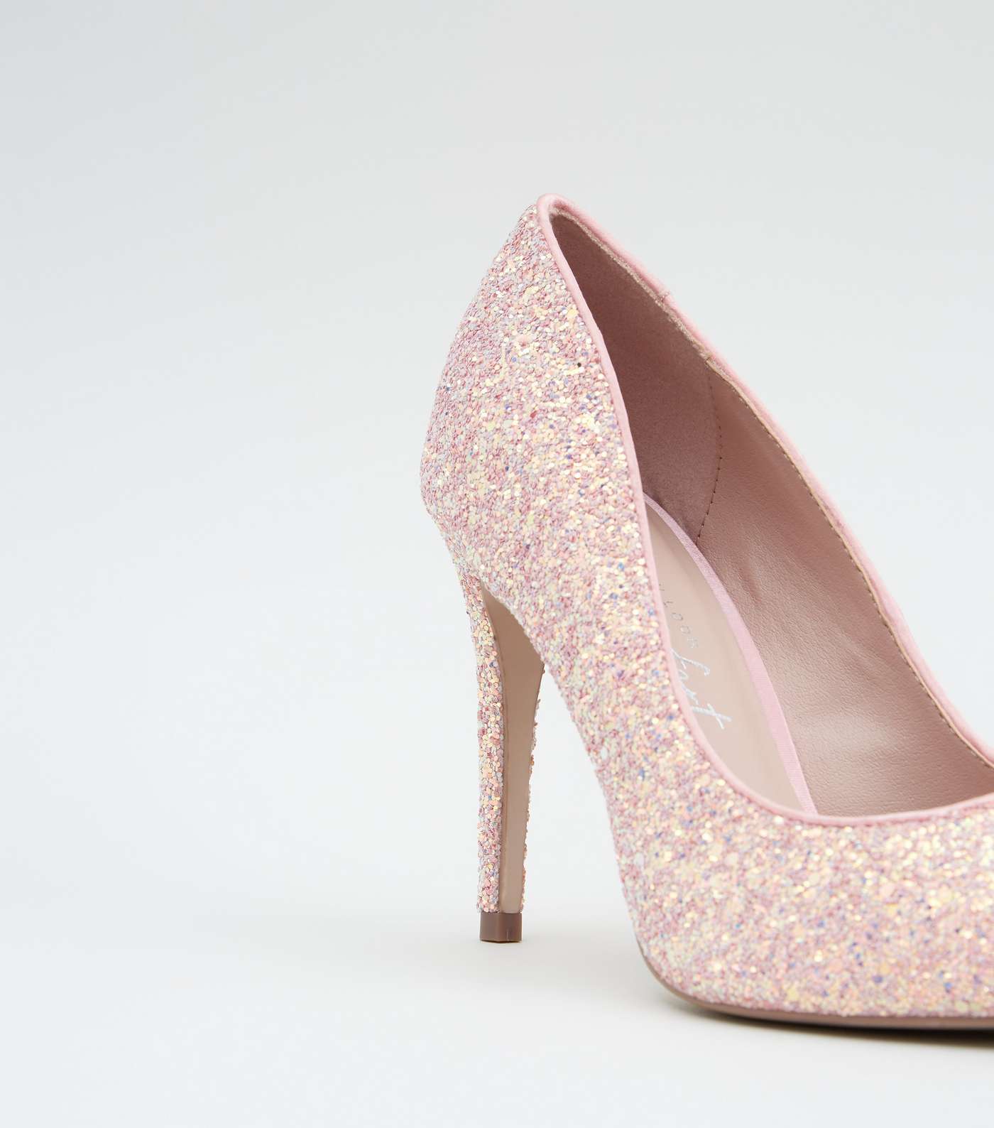 Pink Glitter Stiletto Court Shoes Image 3