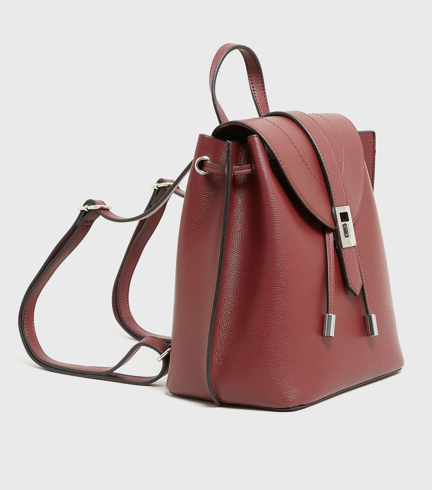Burgundy Leather-Look Mini Backpack Image 2