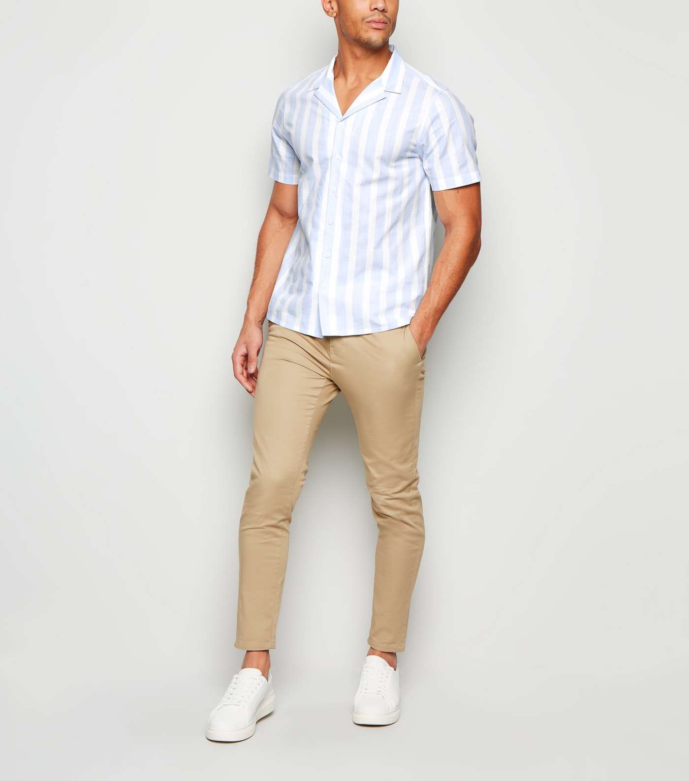 Pale Blue Stripe Short Sleeve Shirt Image 2