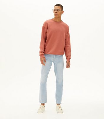 Bleached blue jeans store mens