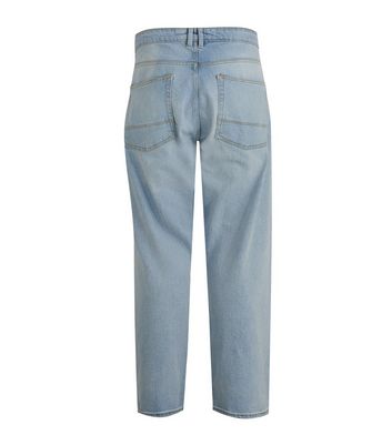 Image of Plus Size Pale Blue Washed Slim Leg Jeans New Look