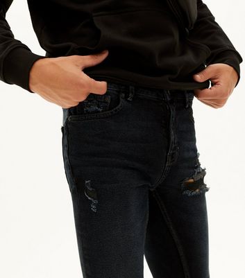 black ripped super skinny jeans mens